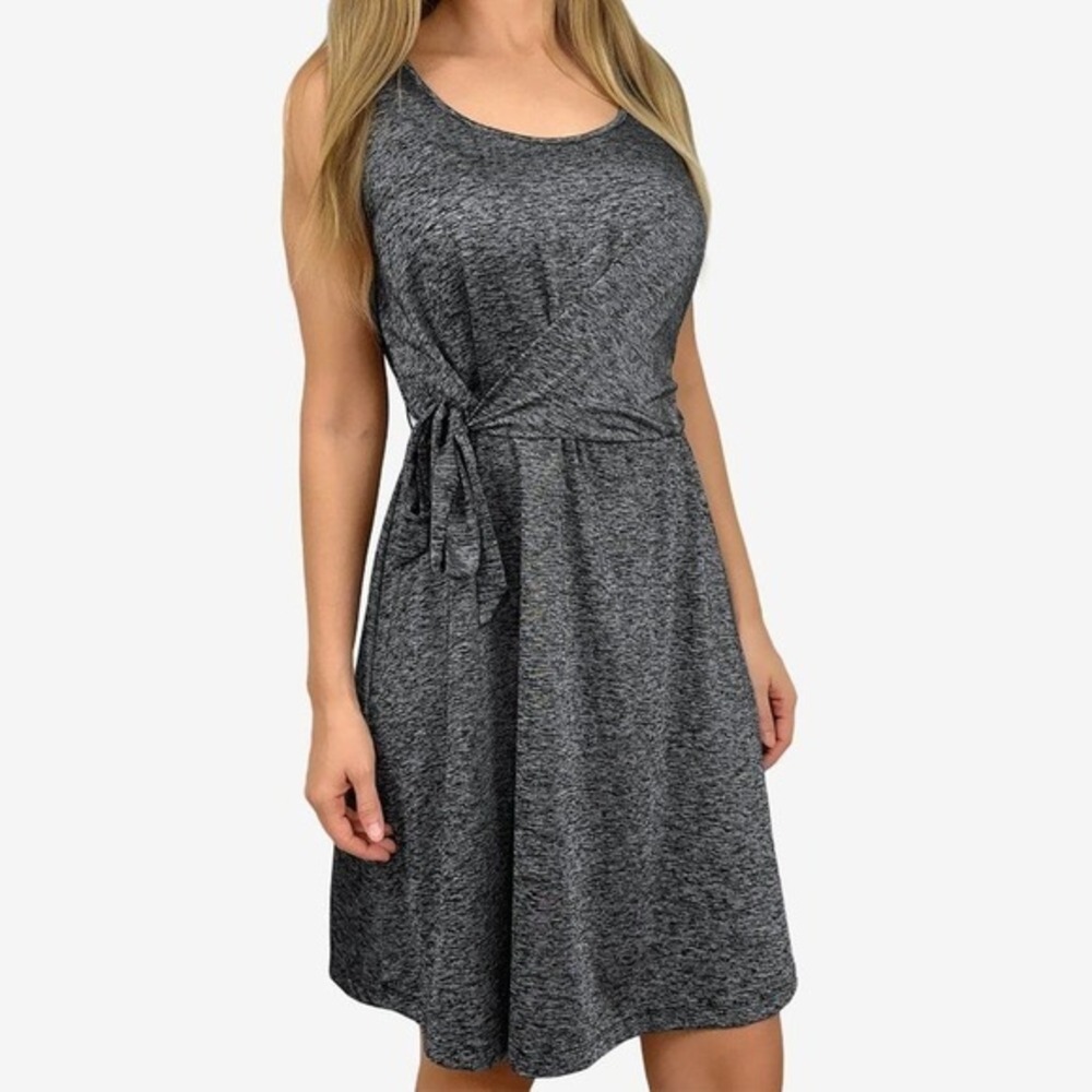 Athleta Sweet Saturday Dress Size S Heather Gray Casual Athleisure Sporty Travel